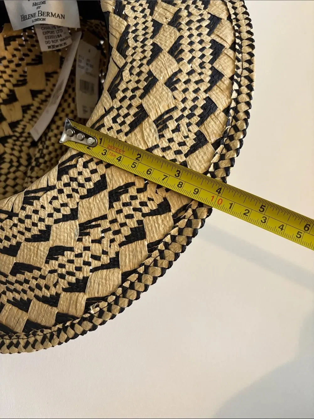 Vintage Helene Berman Resort Pom Pom Straw Hat ~ New With Tags ~ Made in Italy